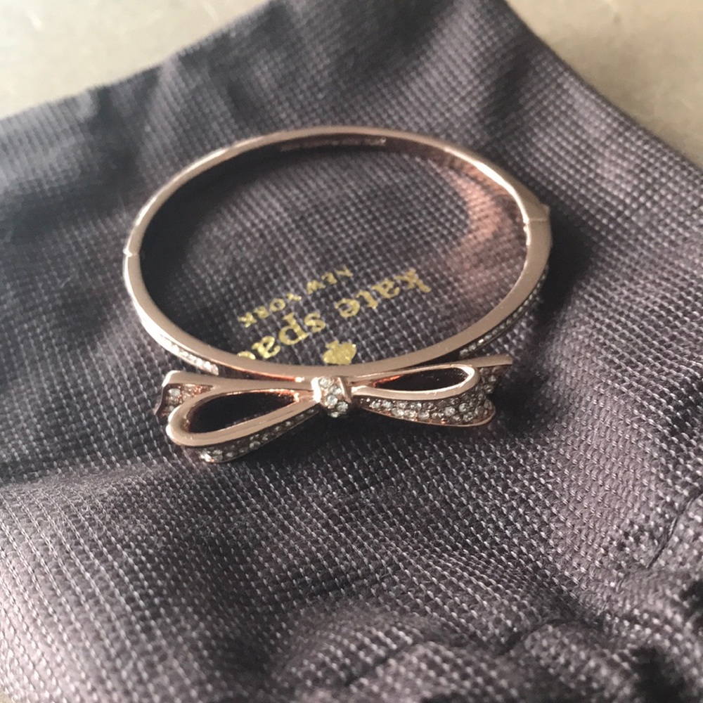 Kate Spade Rose Gold Diamond Studded Bow Bracelet